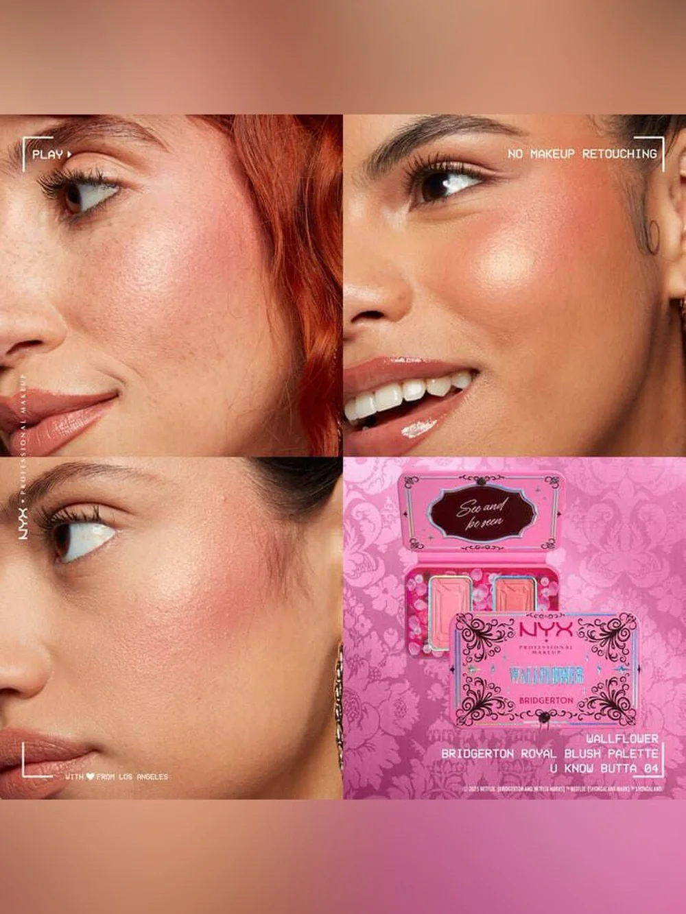 NYX Bridgerton Limited Edition Royal Blush Palettes Trio